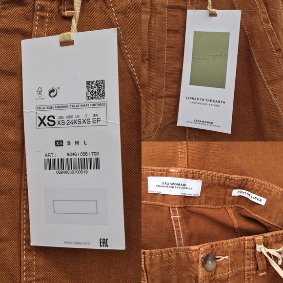 Zara Linen High Waist Patch Pocket Maxi Skirt - Picture 7 of 7